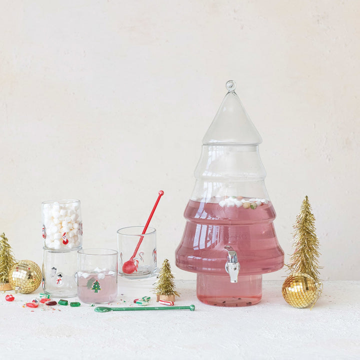 16 oz. Drinking Glass w/ Embedded Holiday Icon Pattern, 4 Styles - Something Splendid Co.