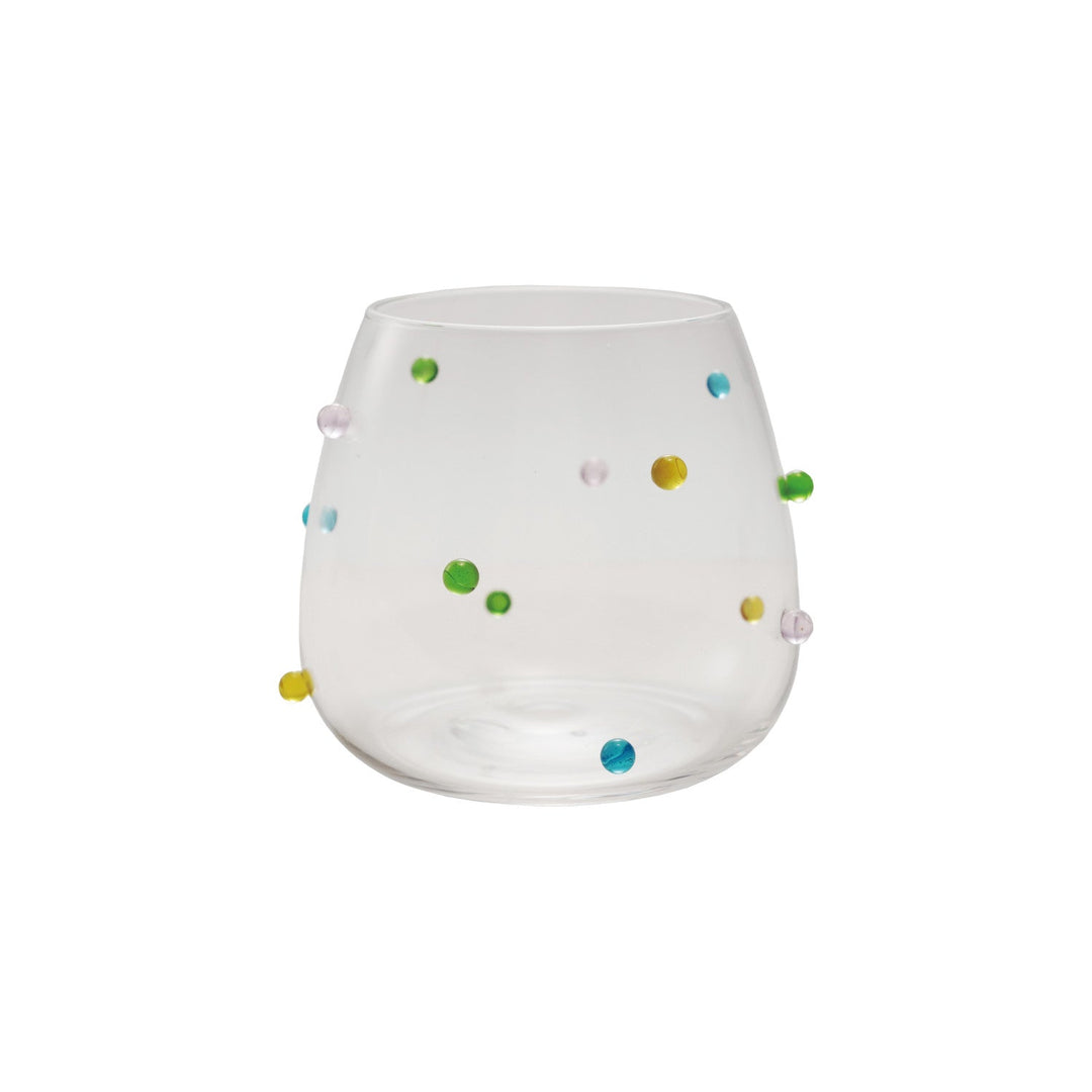 16 oz. Handmade Drinking Glass with Raised Dots - Something Splendid Co.