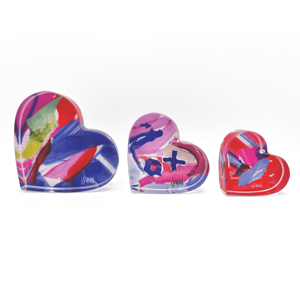 3 Acrylic Heart Blocks - Something Splendid Co.