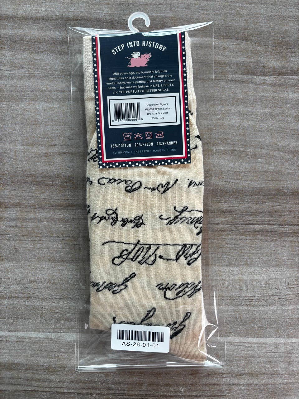 Declaration Signers Crew Sock  by Alynn Parchment