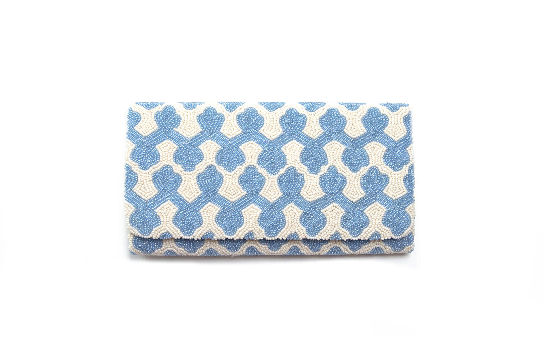 1445 Handmade Medium Structured Hand-Beaded Clutch Bag