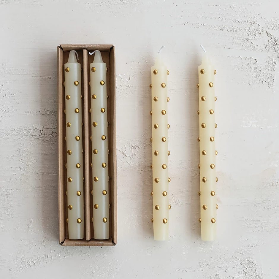 3D Dots Taper Candles, 2 Colors - Something Splendid Co.