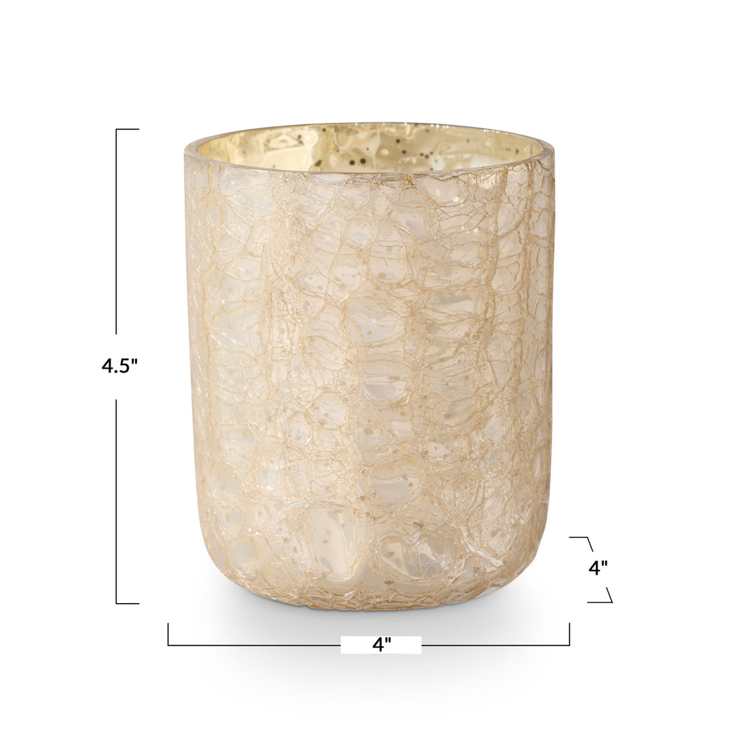 Winter White Small Boxed Crackle Glass Candle, view 6