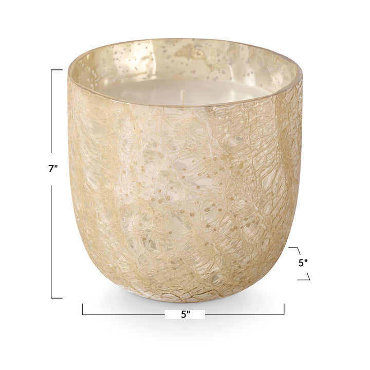 Winter White Large Boxed Crackle Glass Candle, view 5