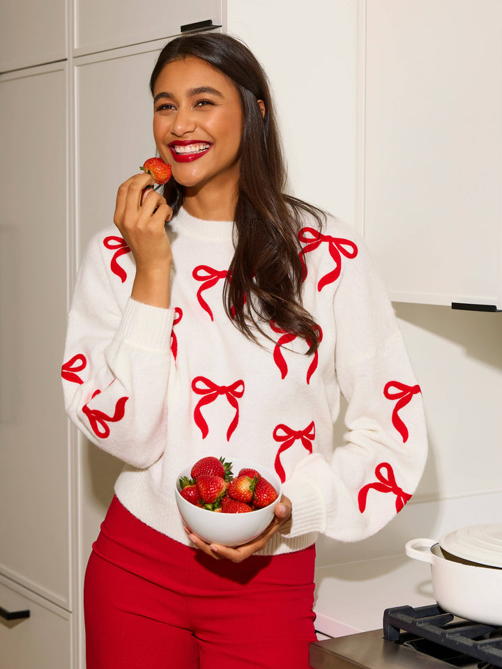 ASST/6 BOW SWEATERS,IVORY