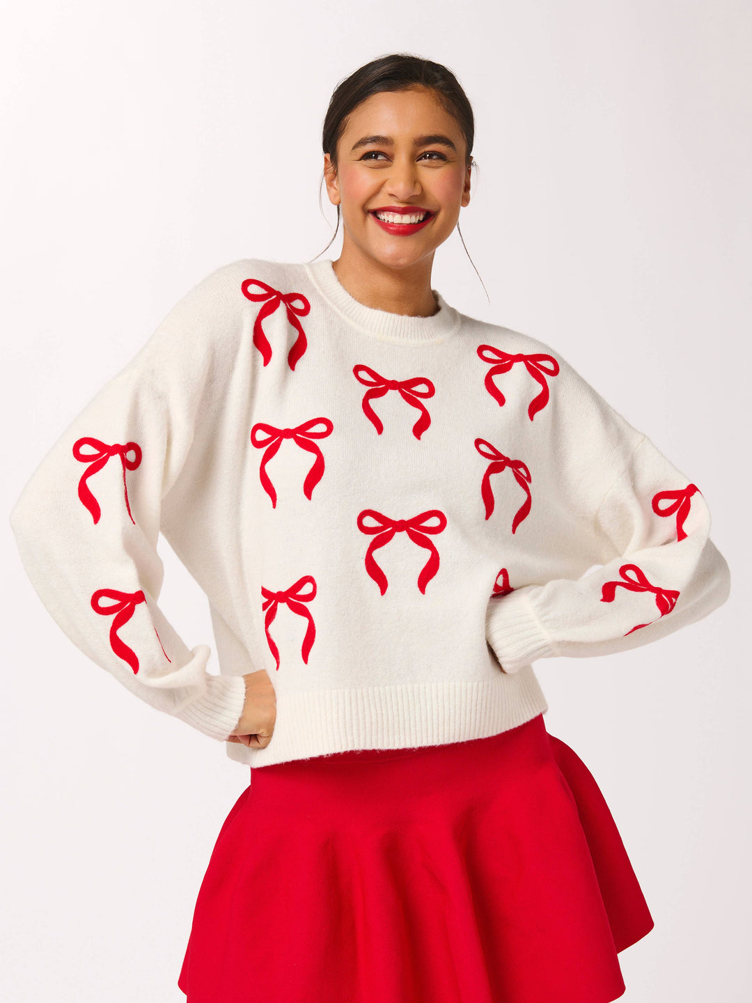 ASST/6 BOW SWEATERS,IVORY