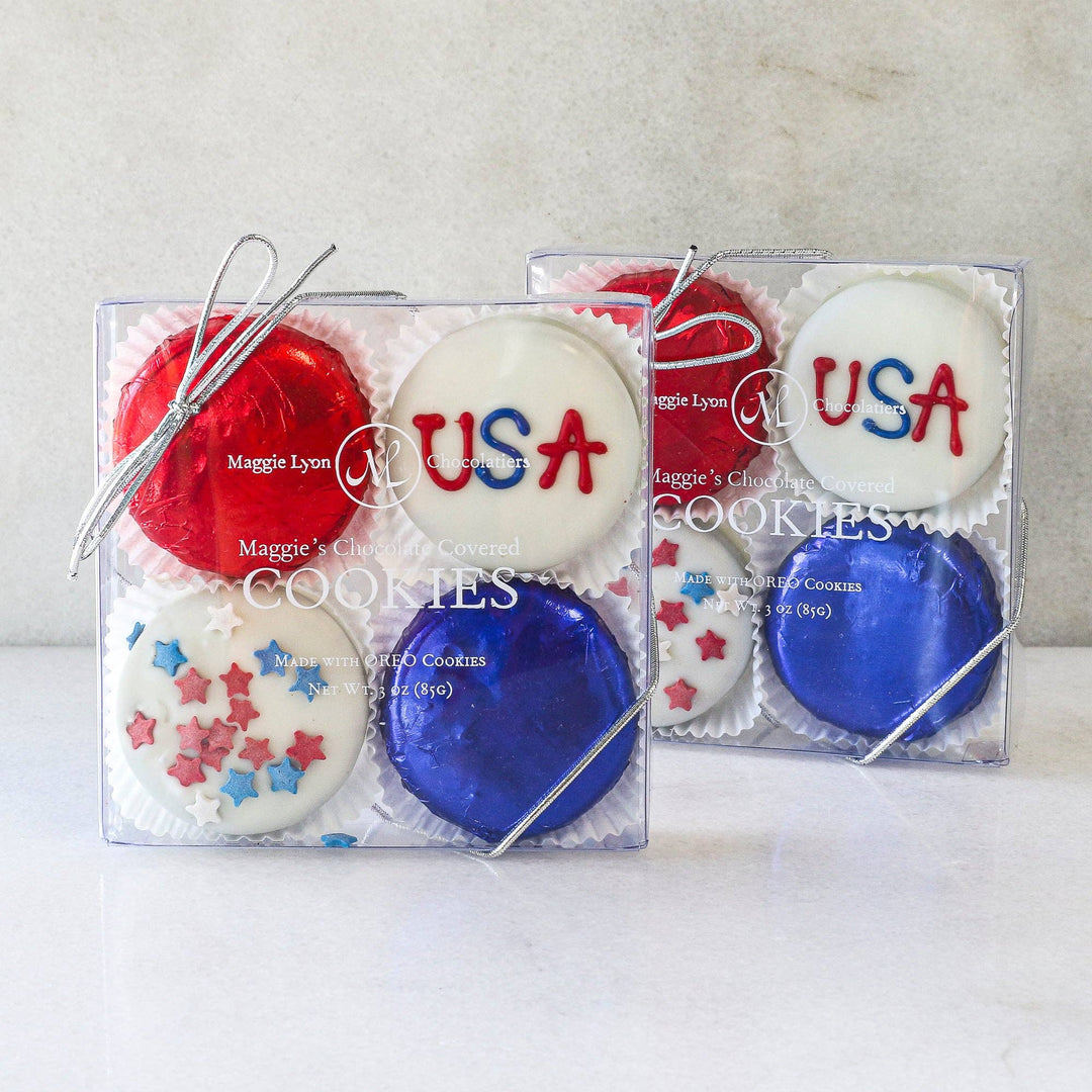 4pc Chocolate Covered Cookies - USA Design - Something Splendid Co.