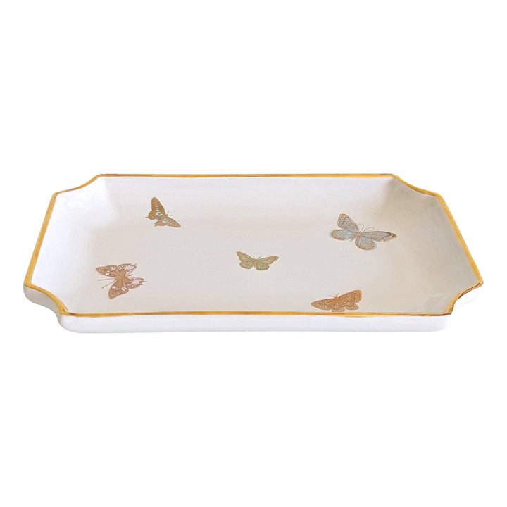 Gilded Butterflies Trays with 22K Gold Accent - Medium