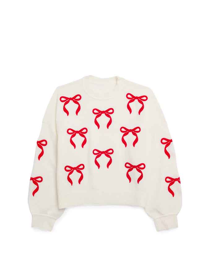 ASST/6 BOW SWEATERS,IVORY