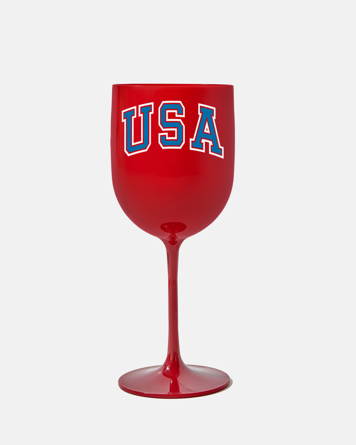 USA Wine Glass - Red