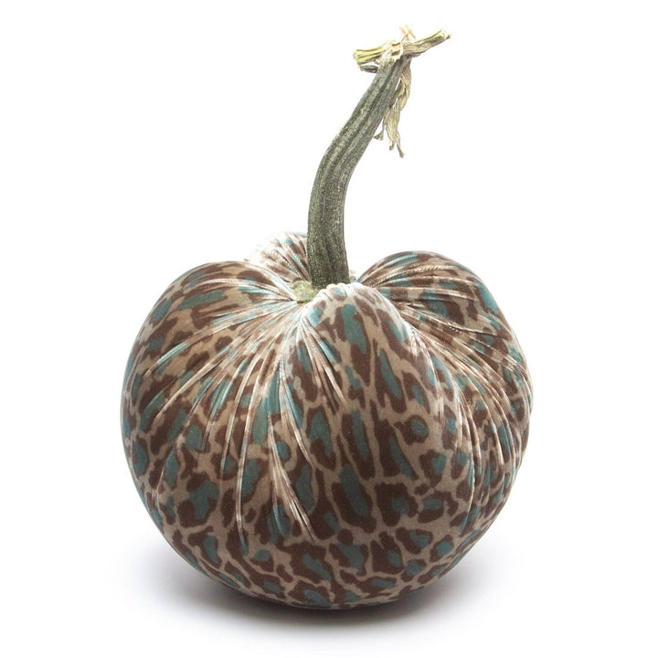 Greige Leopard Silk Velvet Pumpkin