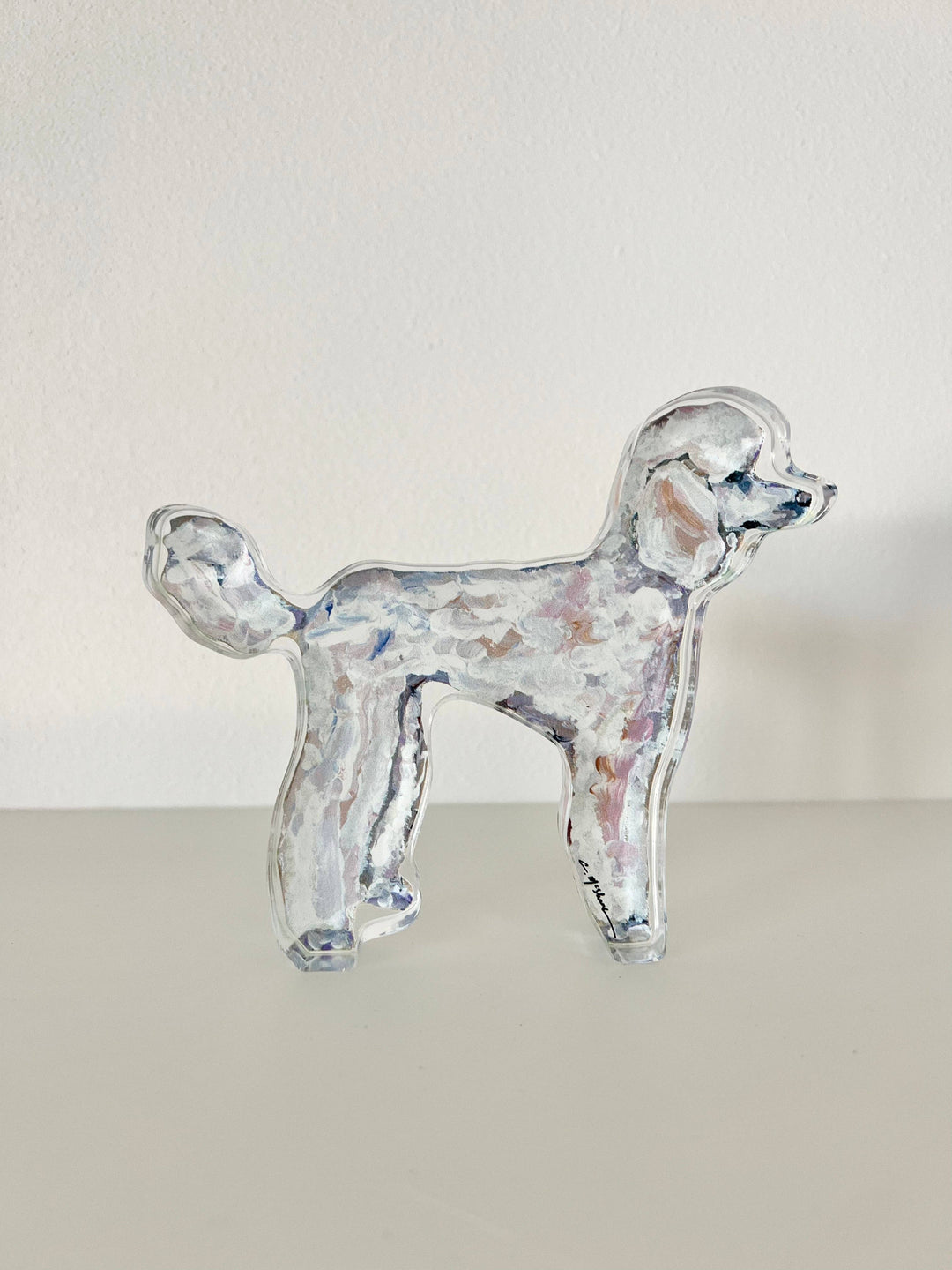 White Poodle Dog Acrylic WHOLESALE