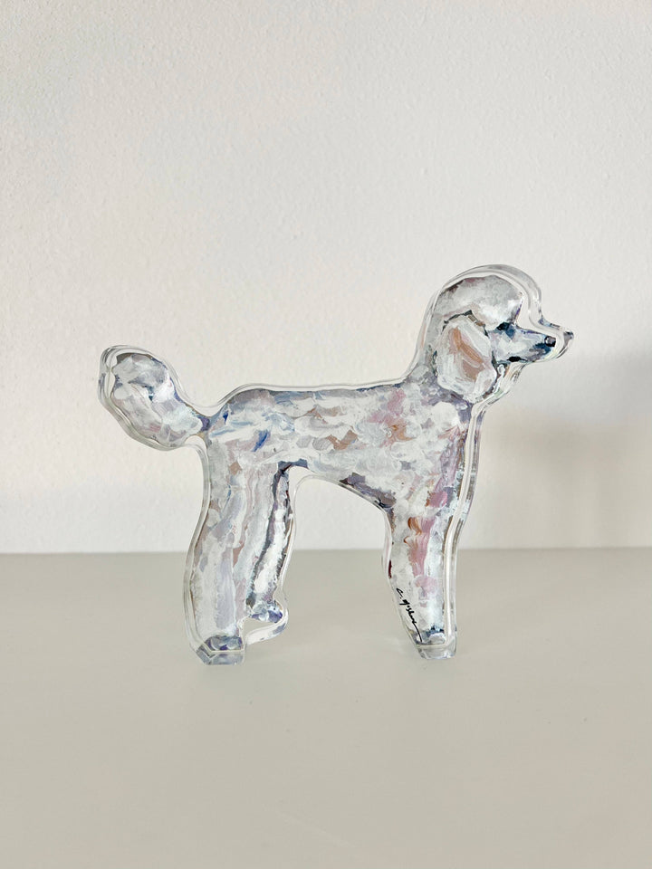 White Poodle Dog Acrylic WHOLESALE