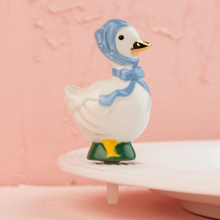 Porch goose Nora Fleming mini with blue bow