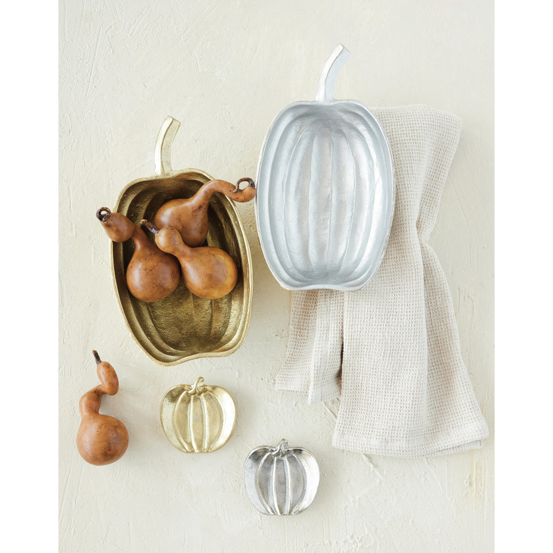 Cast Aluminum Pumpkin Shaped Dish, 2 Finishes, view 3