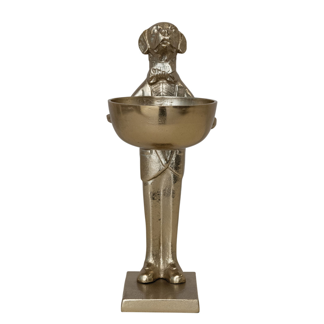 Gold Labrador Holding Bowl