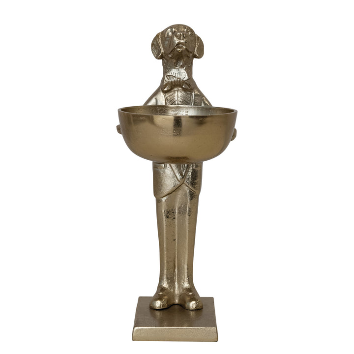 Gold Labrador Holding Bowl