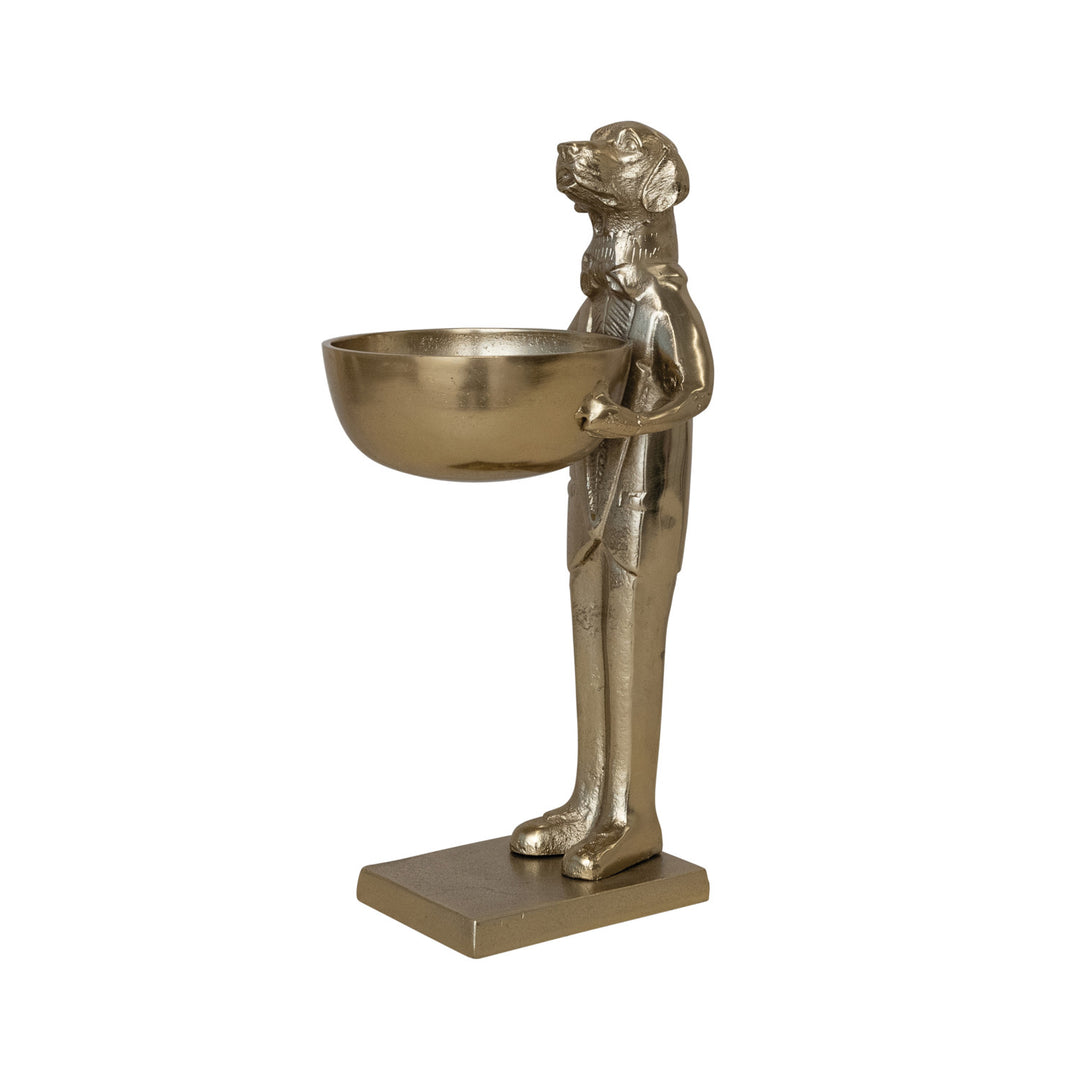Gold Labrador Holding Bowl, view 2