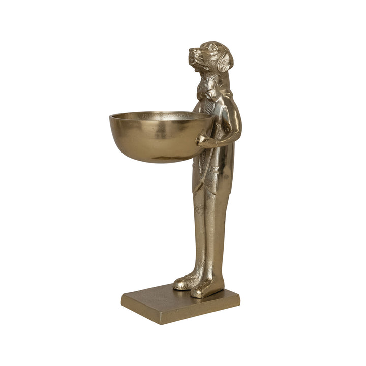 Gold Labrador Holding Bowl, view 2