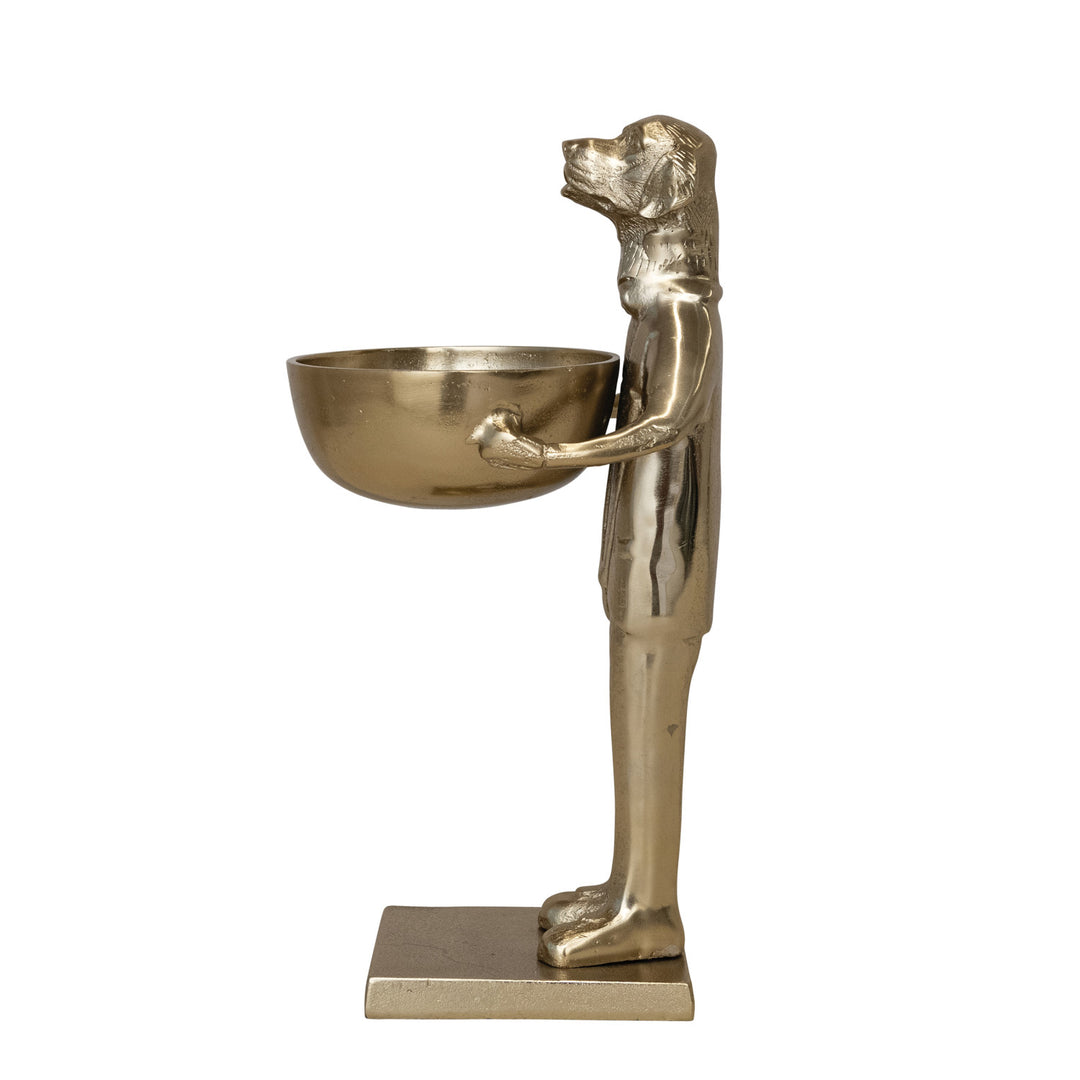 Gold Labrador Holding Bowl, view 3