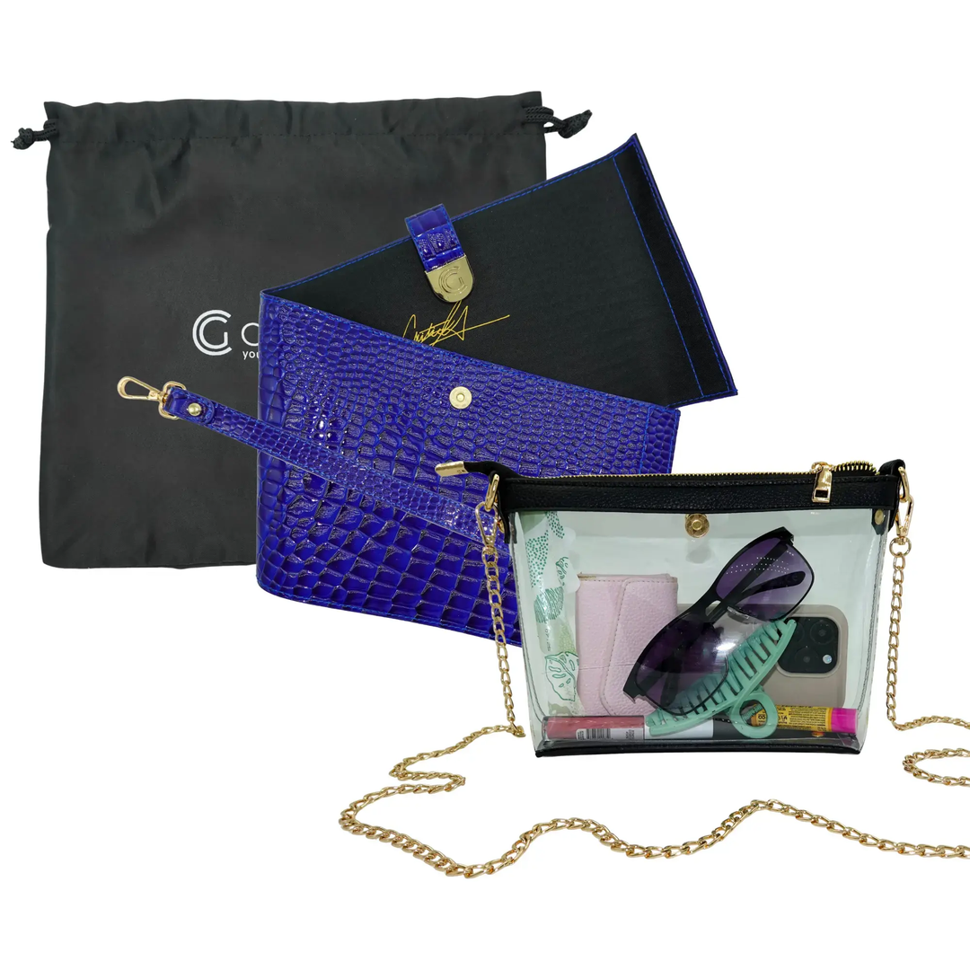 Caitie G Signature Bag - Royal Blue Alligator
