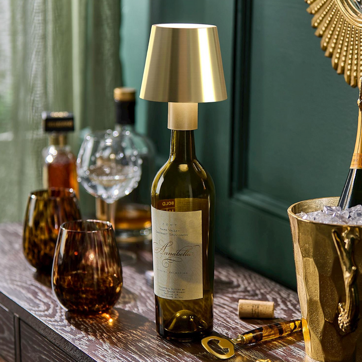 LED Cordless Bottle Lampshade with Stopper Attachment