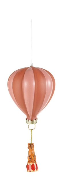 Striped Hot Air Balloon Ornament with Animal, view 4