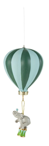 Striped Hot Air Balloon Ornament with Animal, view 6