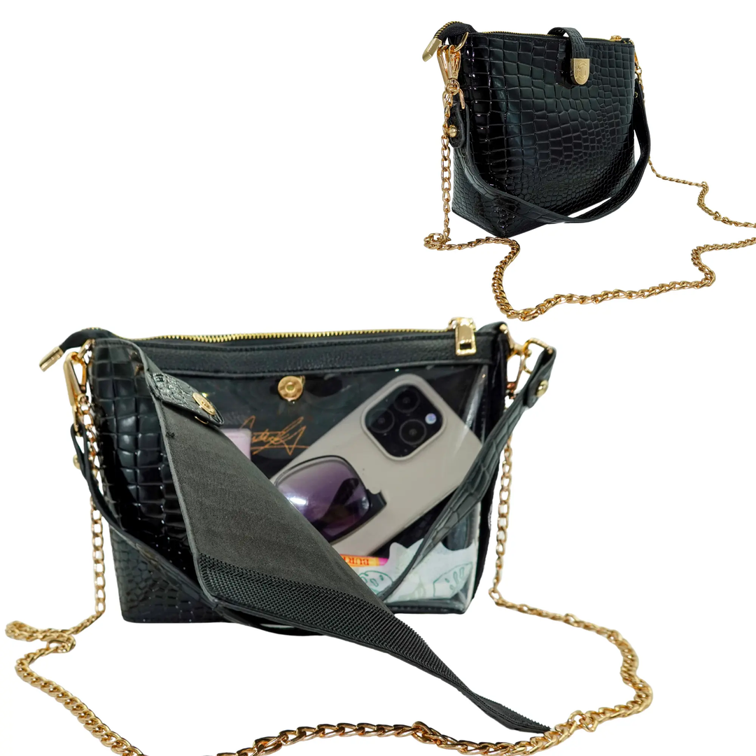 Caitie G Signature Bag - Black Alligator