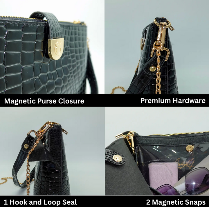 Caitie G Signature Bag - Black Alligator