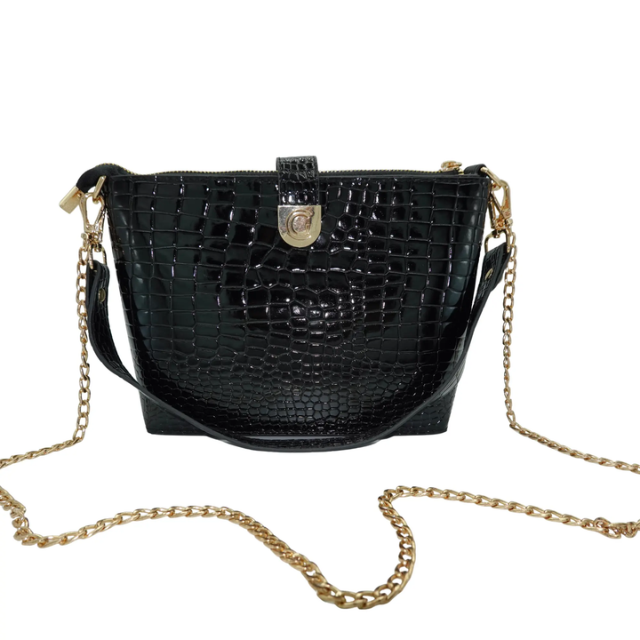 Caitie G Signature Bag - Black Alligator