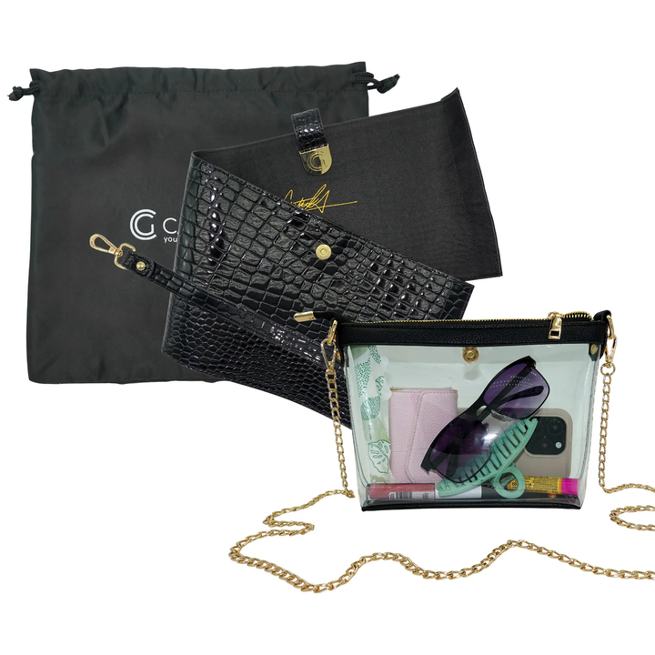 Caitie G Signature Bag - Black Alligator