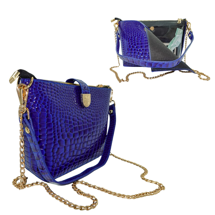 Caitie G Signature Bag - Royal Blue Alligator