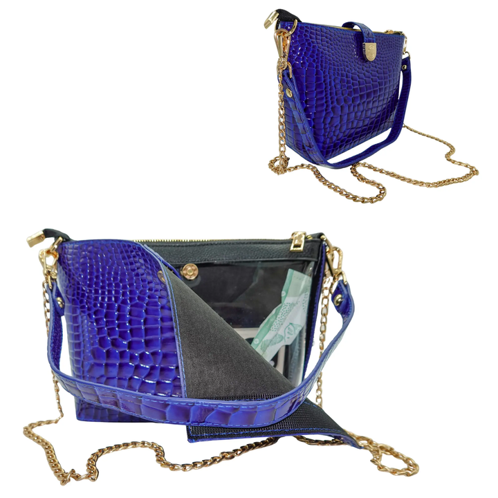 Caitie G Signature Bag - Royal Blue Alligator