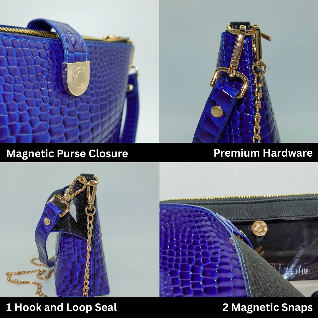 Caitie G Signature Bag - Royal Blue Alligator