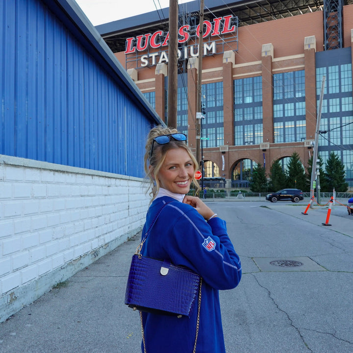 Caitie G Signature Bag - Royal Blue Alligator