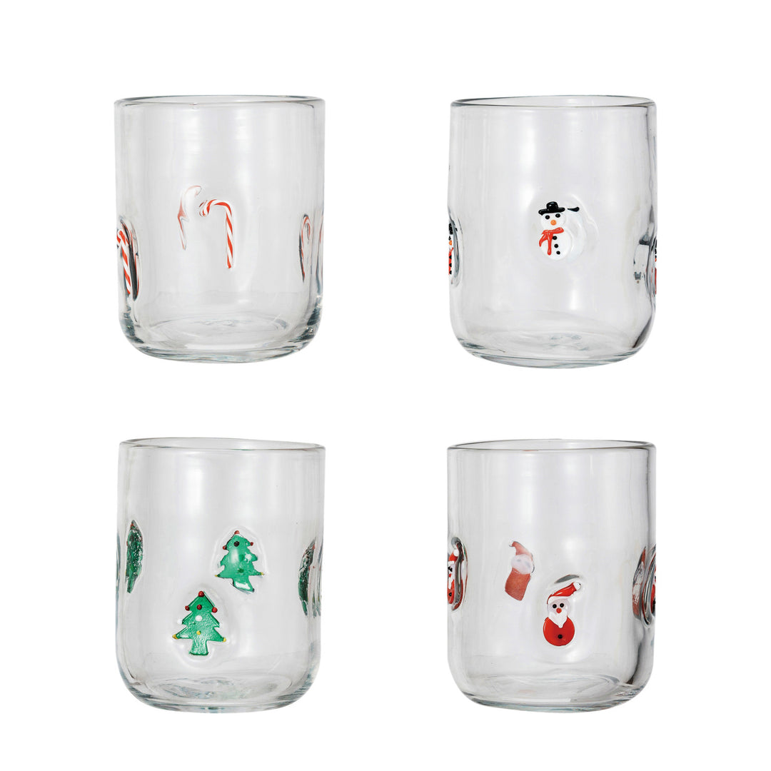 16 oz. Drinking Glass w/ Embedded Holiday Icon Pattern, 4 Styles, view 4