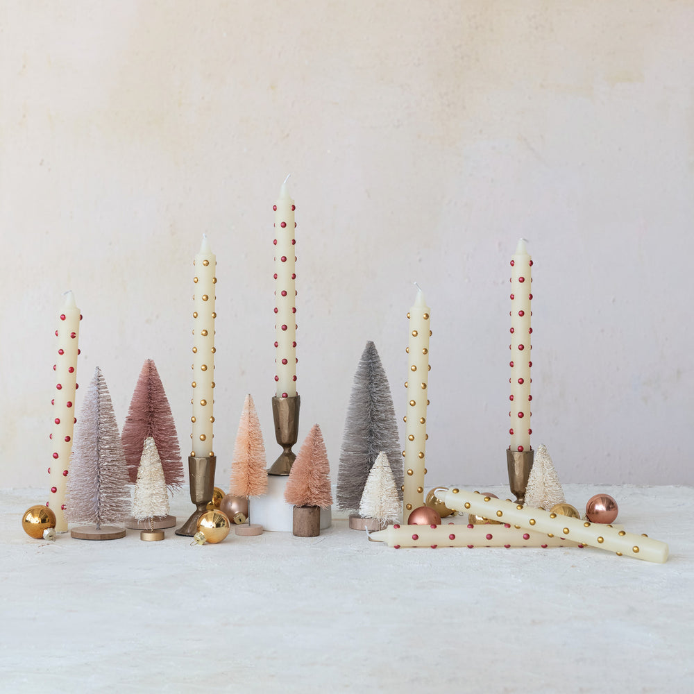 Unscented Taper Candles with 3D Dots in Box, Set of 2, view 2