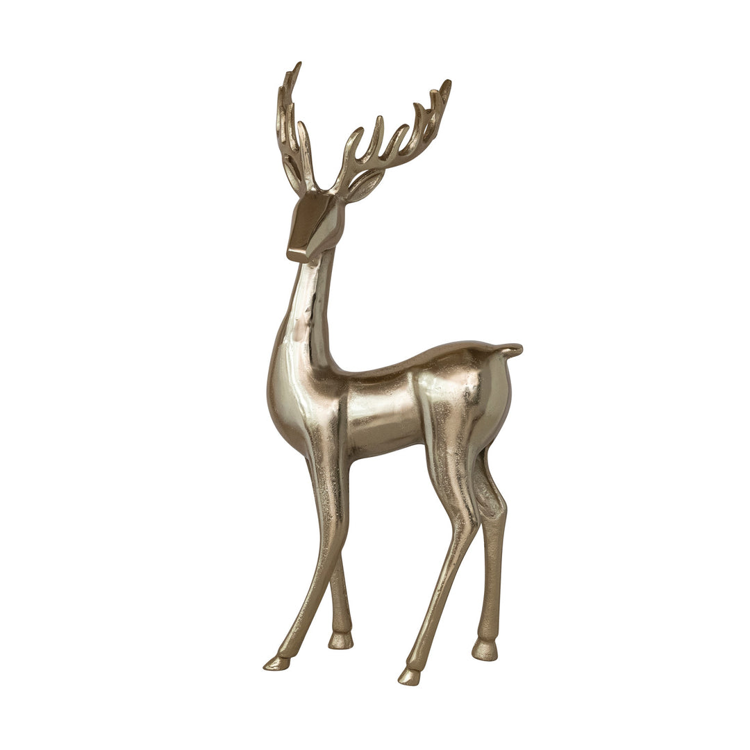 Cast Aluminum Deer, Gold Finish
