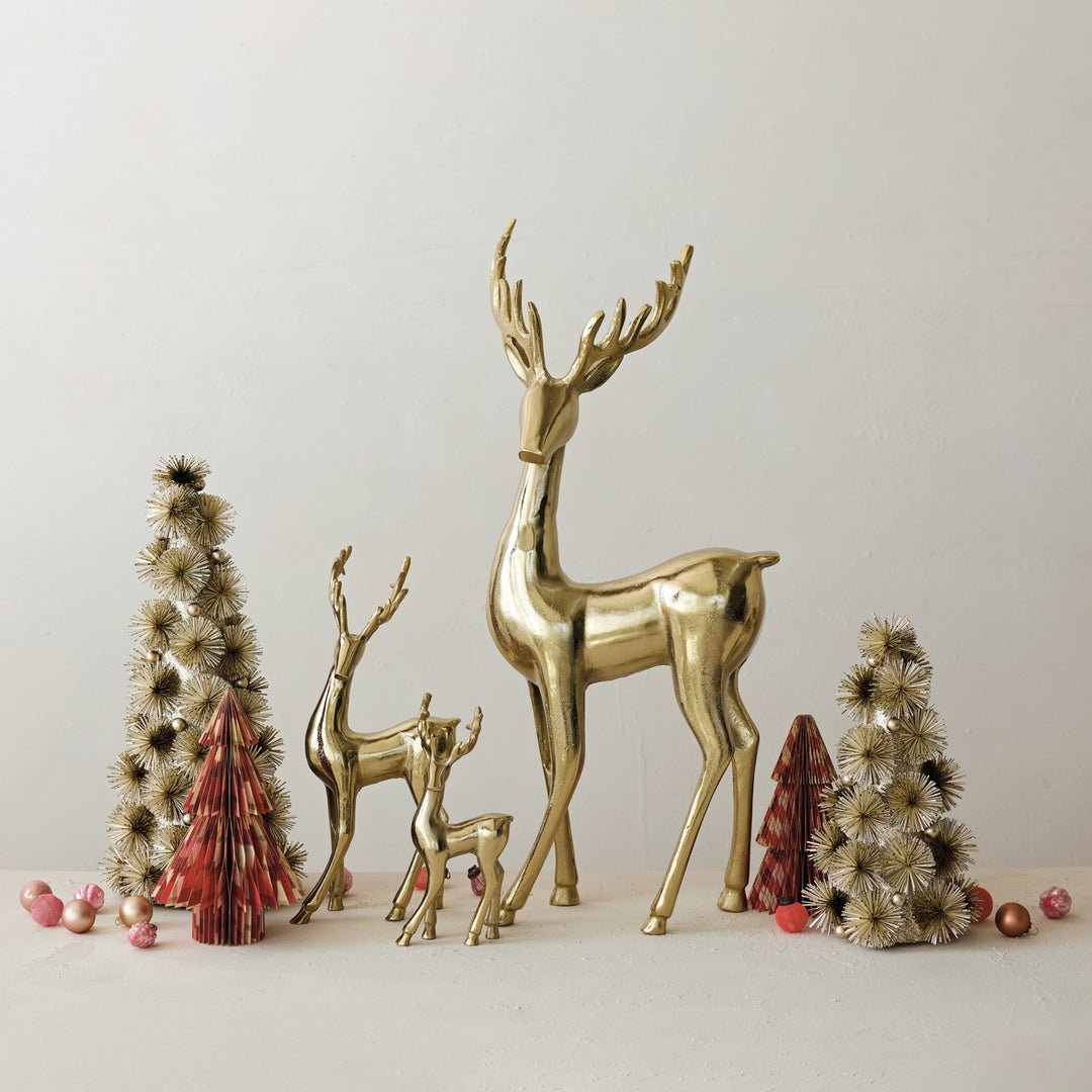 Cast Aluminum Deer, Gold Finish, view 3