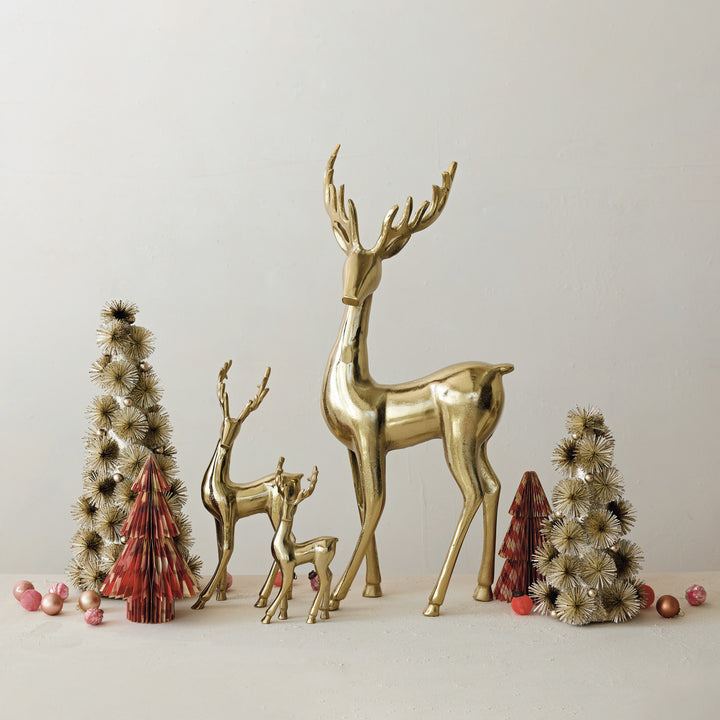 Cast Aluminum Deer, Gold Finish, view 3