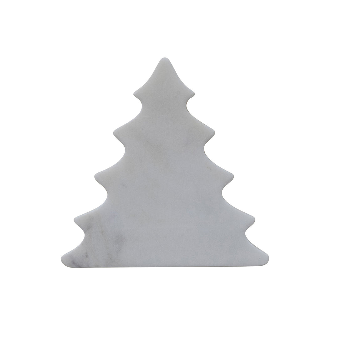 Marble Tree Shaped Trivet/Serving Board, White