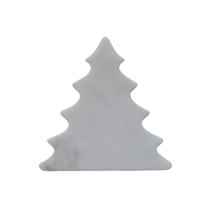 Marble Tree Shaped Trivet/Serving Board, White
