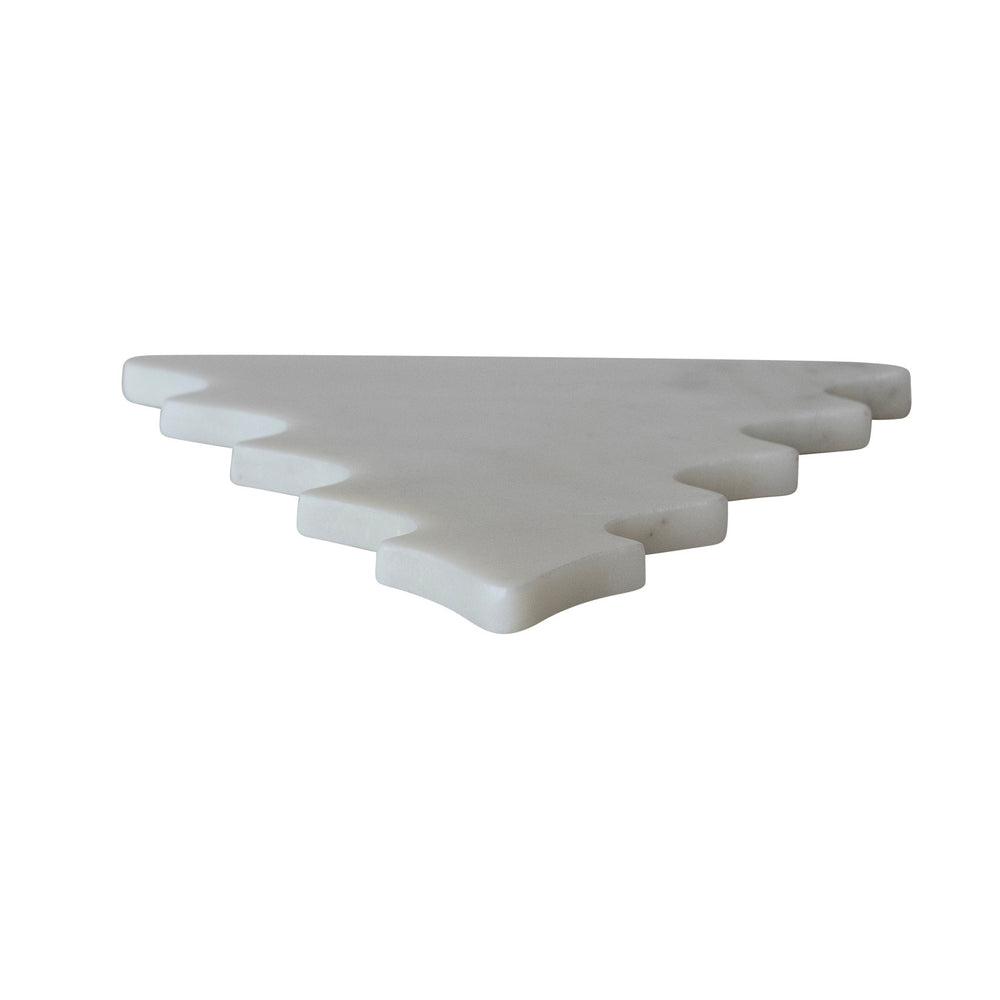 Marble Tree Shaped Trivet/Serving Board, White, view 2