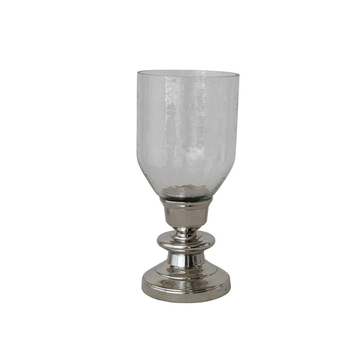 Glass Hurricane with Cast Aluminum Base, KD (Holds 2-1/2" Pillar), view 3