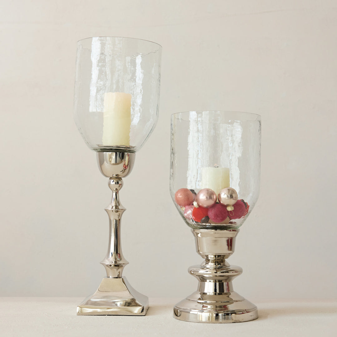Glass Hurricane with Cast Aluminum Base, KD (Holds 2-1/2" Pillar), view 5