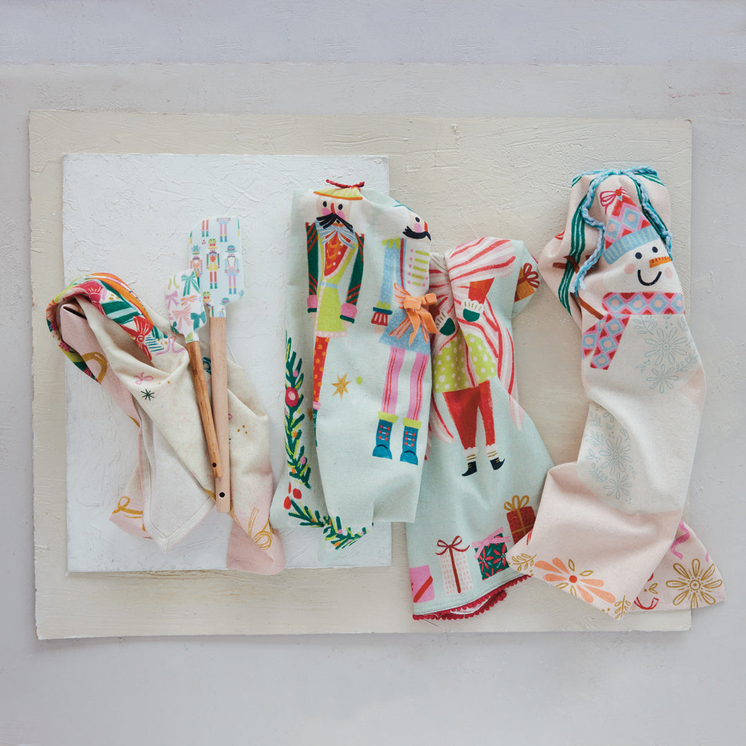 Silicone & Wood Two-Sided Spatulas with Holiday Patterns, Set of 2, view 2