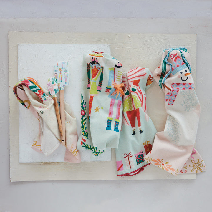Silicone & Wood Two-Sided Spatulas with Holiday Patterns, Set of 2, view 2