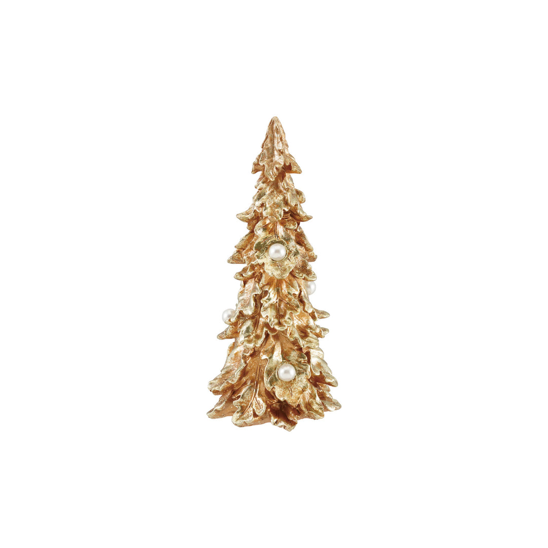 Resin Tree with Faux Pearls, Gold Finish, view 3