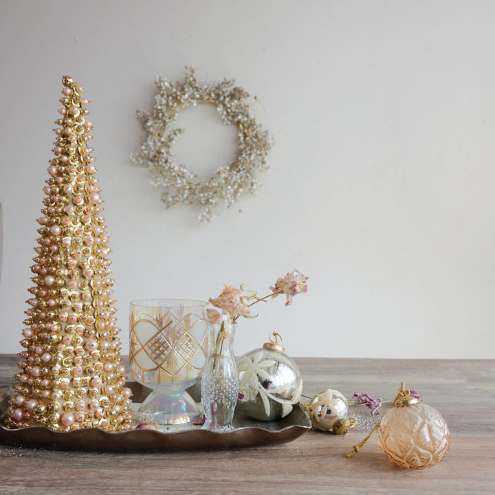 Beaded Gold Trees with Pearls & Sequins, Set of 2, view 2